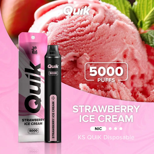 Quik 5000 พัฟไอศกรีมรสสตรอเบอร์รี่